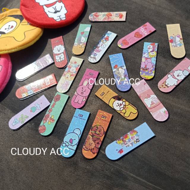 Pembatas buku magnet BTS BT21 stik note model KPOP magnet pembatas bacaan magnet nempel prkatis