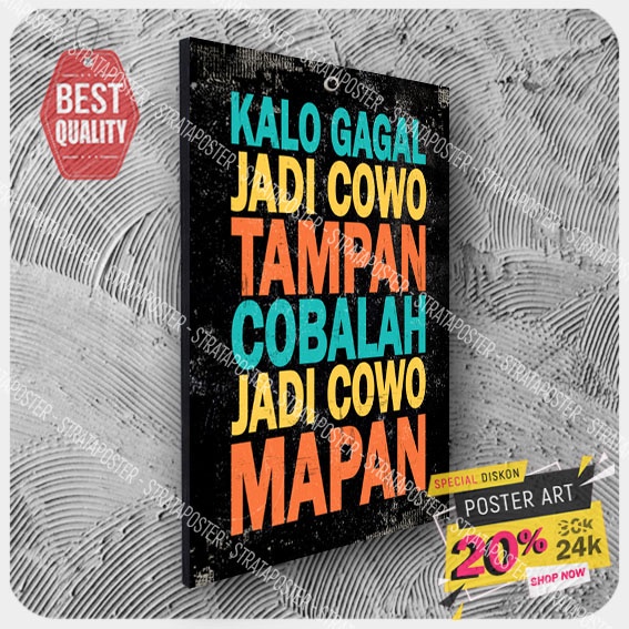 hiasan dinding motivasi - pajangan dinding - poster - wall decor - poster dinding - 203080KRN