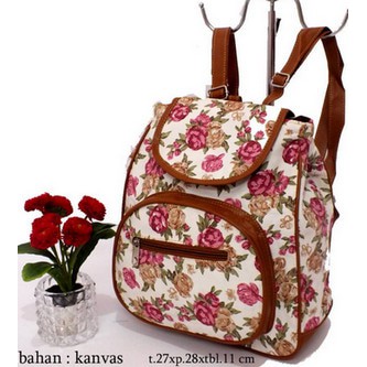 Tas Ransel Fashion Motif Bunga Mawar TR4246