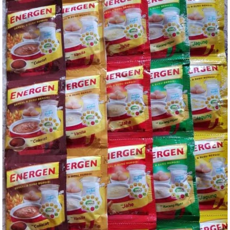 

ENERGEN Renceng isi 10 sahcet/sereal+susu/jual per-rencengan