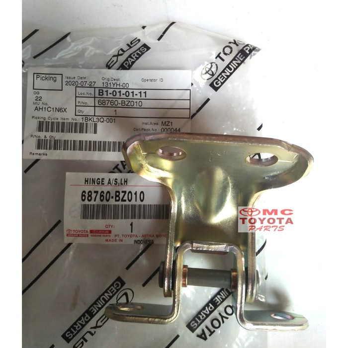 Engsel Pintu Hinge Assy Depan Kiri Agya Avanza Rush Calya 68760-BZ010