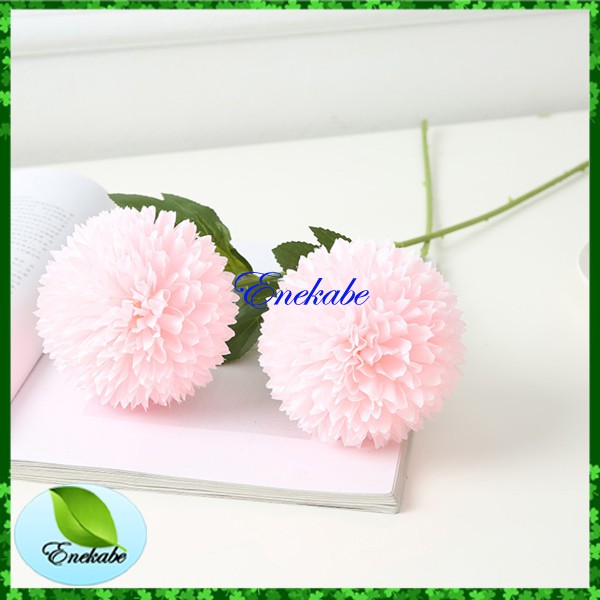 Bisa COD Bunga Krisan Bulat Dekorasi Bunga Artifisial Bunga Dan Daun Palsu Ukuran Besar-4