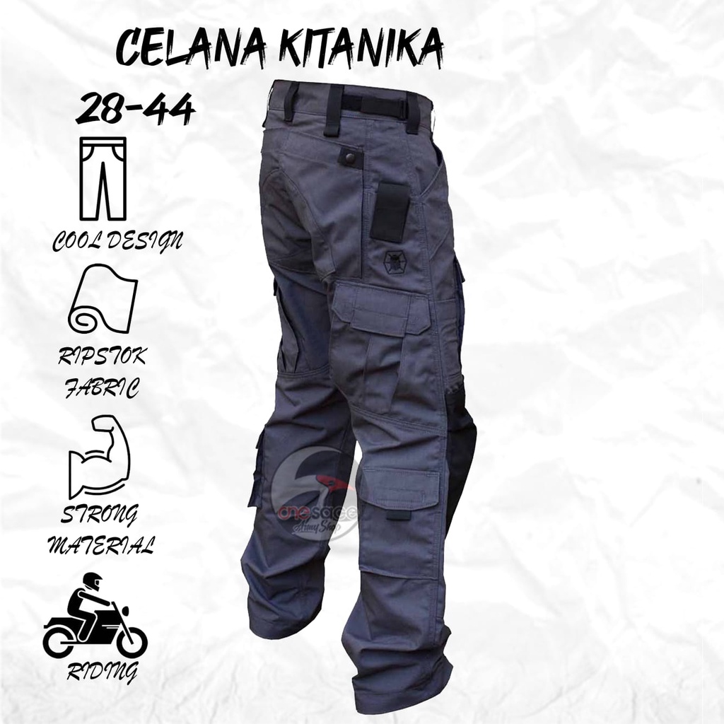 Celana Tactical KITANICA Panjang Kombinasi/Celana Cargo Panjang/Celana Pria Panjang/Celana Kitanika/PDL