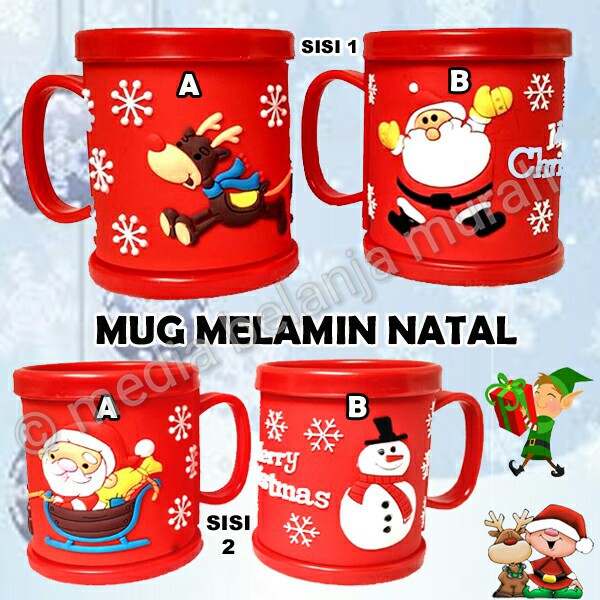 MUG MELAMIN NATAL - SOUVENIR NATAL - CROSS KADO CHRISTMAS - HADIAH NATAL MUG UNIK