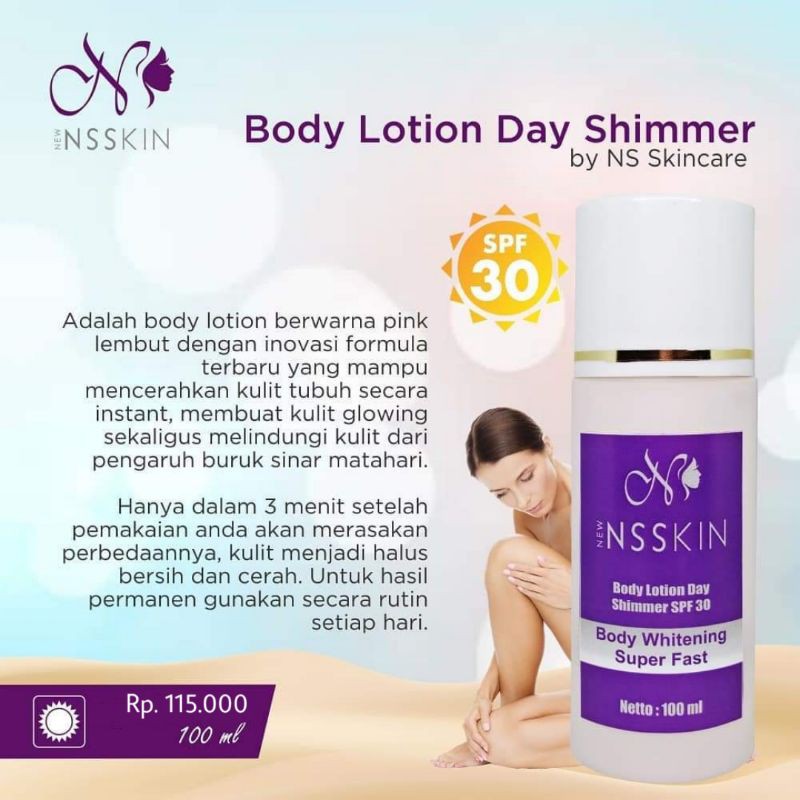 Body Lotion Day Shimmer SPF 30 New Nsskin Nsskincare Ns Skincare