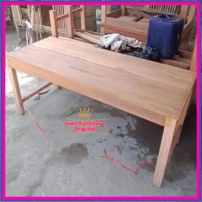 Meja makan - meja dapur - meja warung - meja kayu bengkirai panjang