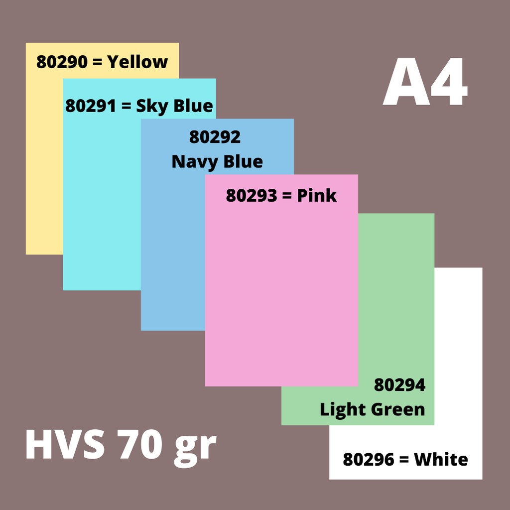 

Kertas HVS warna 70 Gr A4 Concorde isi 25 Sheets