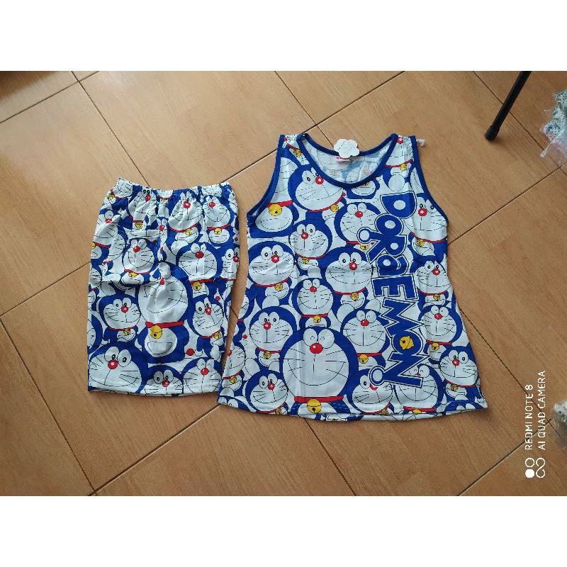 Stelan Baju tidur wanita motif doraemon