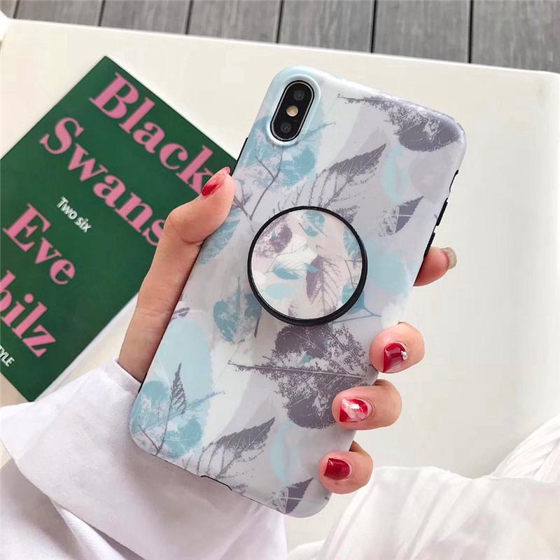 IMD Casing Soft Case TPU Motif Daun Elegan iPhone 6 6S 7 8