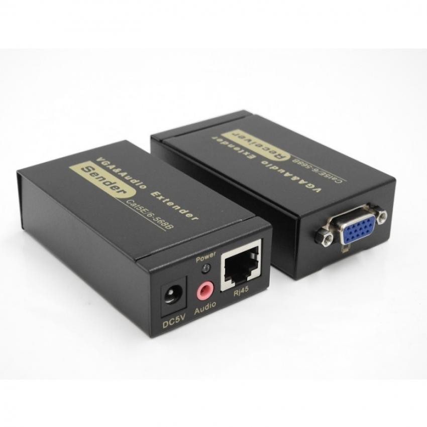 VGA Extender Cat 5 &amp; cat 6 100M Audio VE-100 - VGA Extender 100 meter