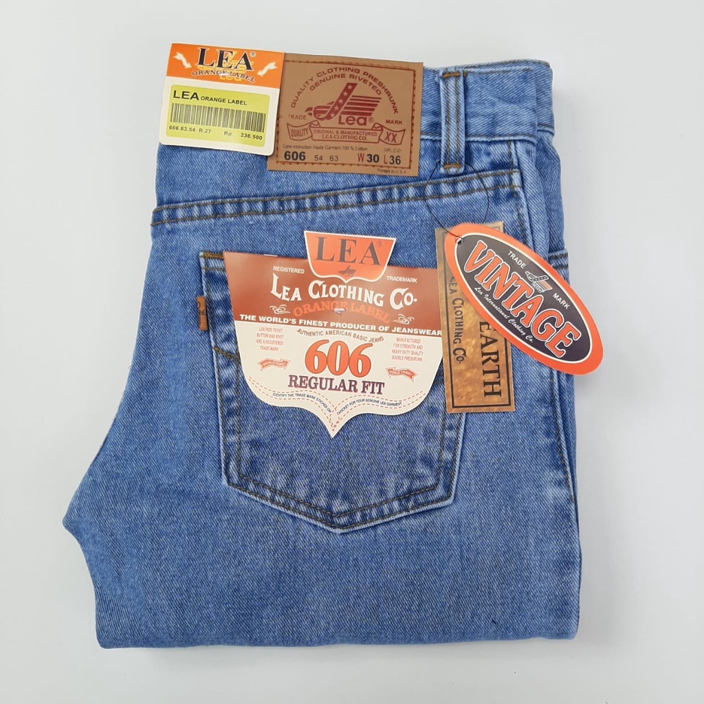 BARANG BAGUS JEANS LEA REGULER JEANS 606 TERBARU NON STREET PREMIUM ORIGINAL BLUE CARDINAL