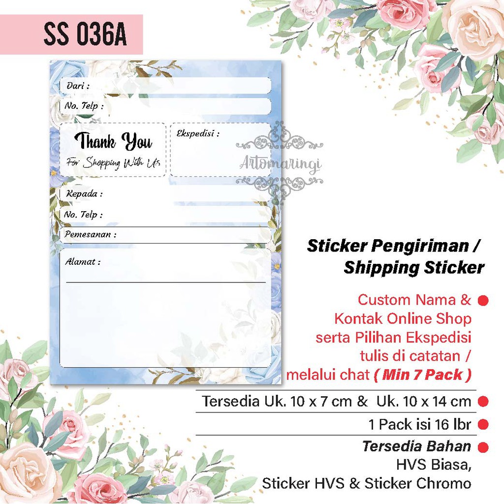 

Shipping Sticker 1 pack isi 16pcs Stiker Pengiriman Stiker Alamat