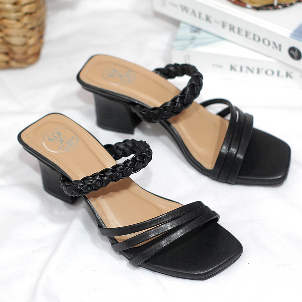 Milicca Atika Sandal Heels Wanita Sandal Tali Hak Chunky