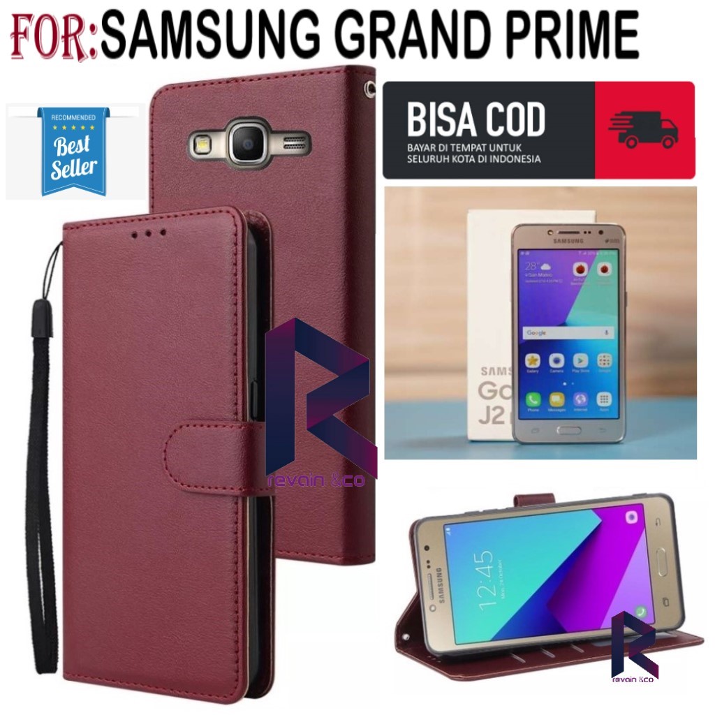 SAMSUNG GRAND PRIME CASE FLIP WALLET LEATHER KULIT PREMIUM SARUNG BUKA TUTUP FLIP CASE SAMSUNG GRAND PRIME