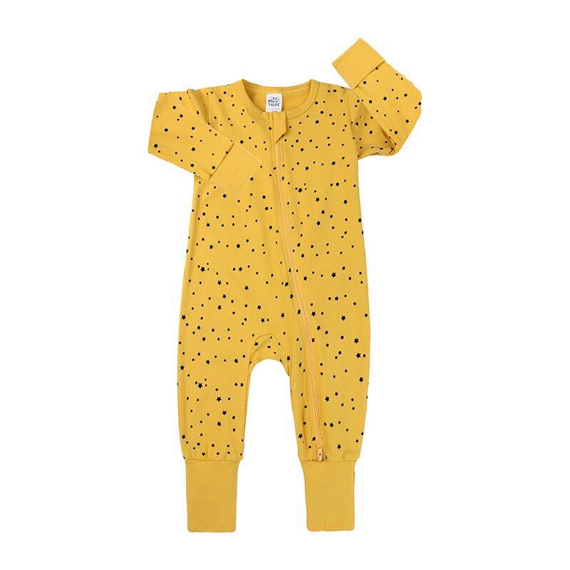 BABY K2 - Baby long zippersuit motif star yellow