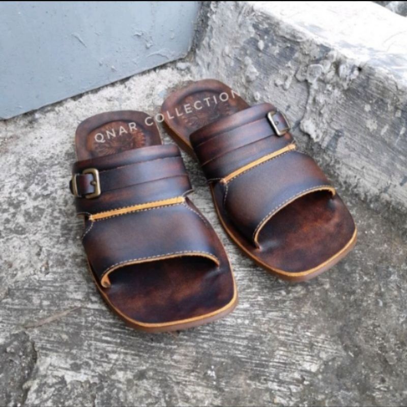 BISA COD!!! SANDAL SELOP PRIA KULIT ASLI 100% SANDAL KOKOP PRIA