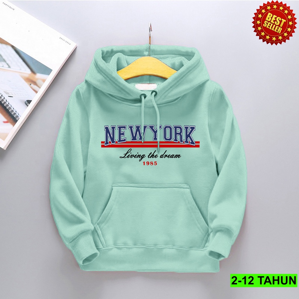 Hoodie NEW YORK Anak Laki Laki Perempuan / Jaket BEST SELLER  Anak Usia 2 3 4 5 6 7 8 9 10 11 12 Tahun / Sweater NEW YORK Anak Cewek Cowok  Switer Distro Bisa COD
