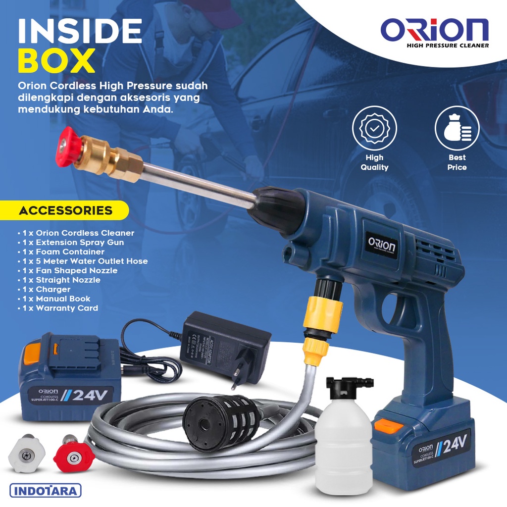 Alat steam cuci motor &amp; mobil Jet Cleaner Baterai Cordless - Orion SUPERJET100C