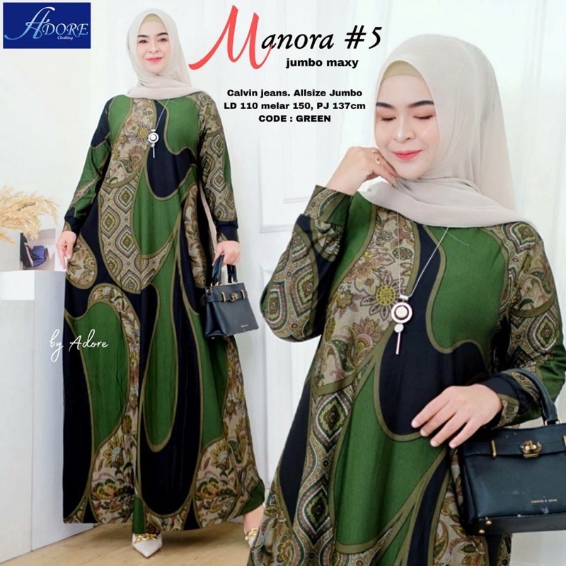 Manora Jumbo Maxy - Gamis Calvin Jeans Terbaru LD110+ Raihan Dress / 023-7017