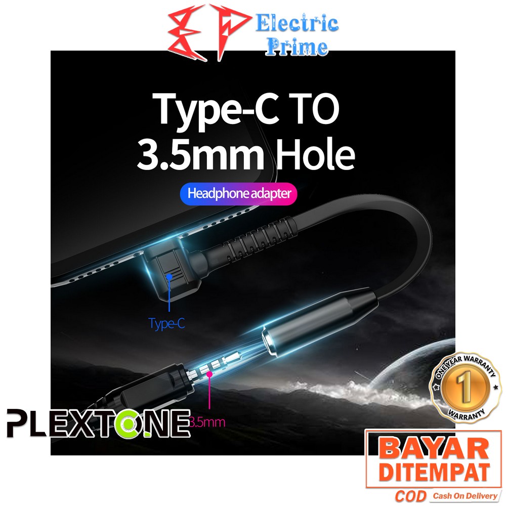 Plextone USB Type-C to 3.5mm Headphone Jack Aux Earphone Adapter Cable Apple Headset Audio Converter