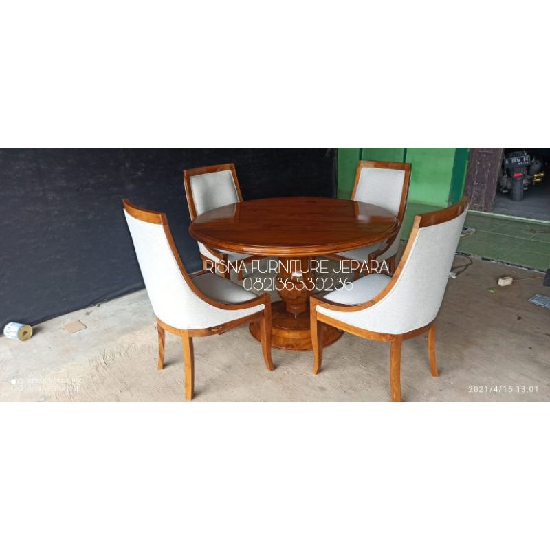 SET MEJA MAKAN BULAT