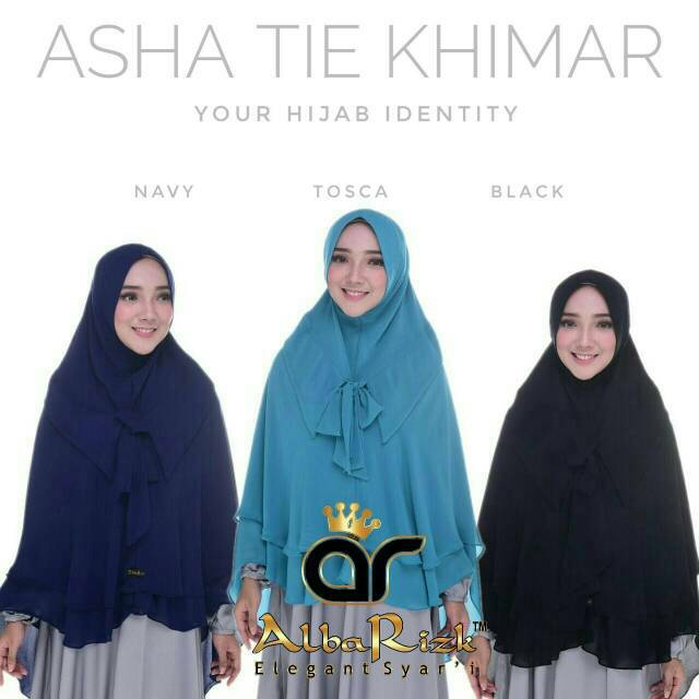 ASHA TIE KHIMAR ALBARIZK | KHIMAR SYAR'I BRANDED | HIJAB SYAR'I
