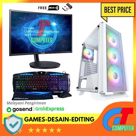 PC Gaming Lengkap i7 10700F Generasi 10 / RTX 3050 8GB / DDR4 16GB / SSD / Editing - Gaming