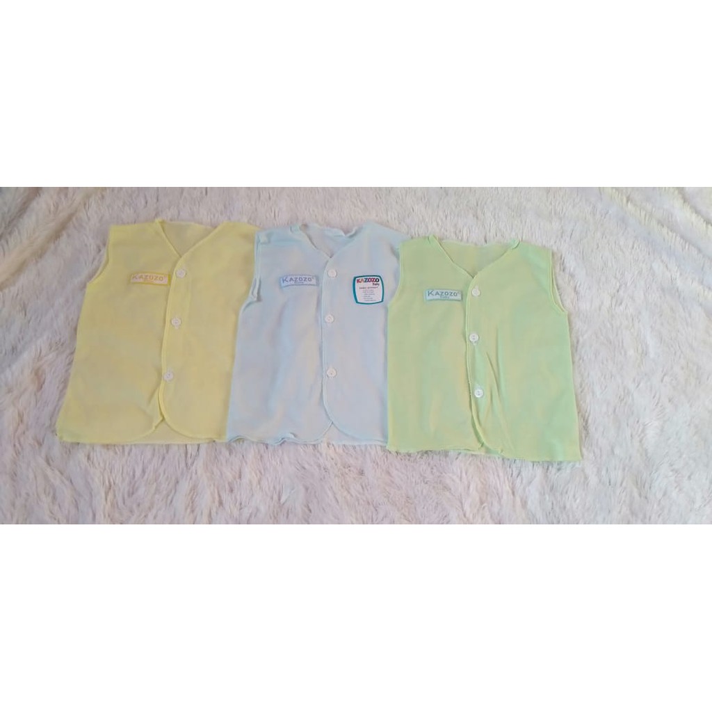Baju Bayi Tangan Pendek Polos Newborn Kazozo 0-3 Bulan