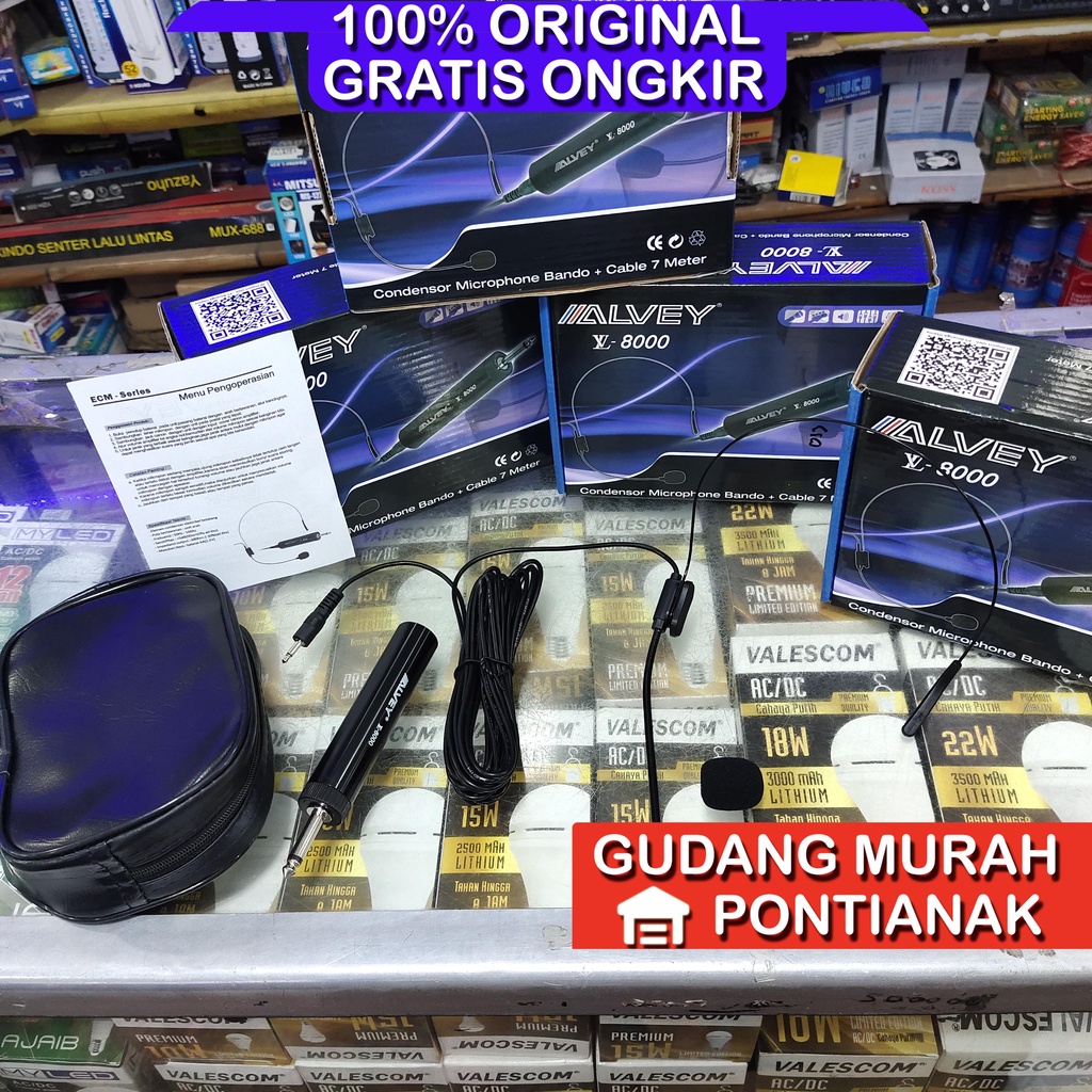 MIC BANDO HEADSET ORI Jepit ALVEY LV 8000