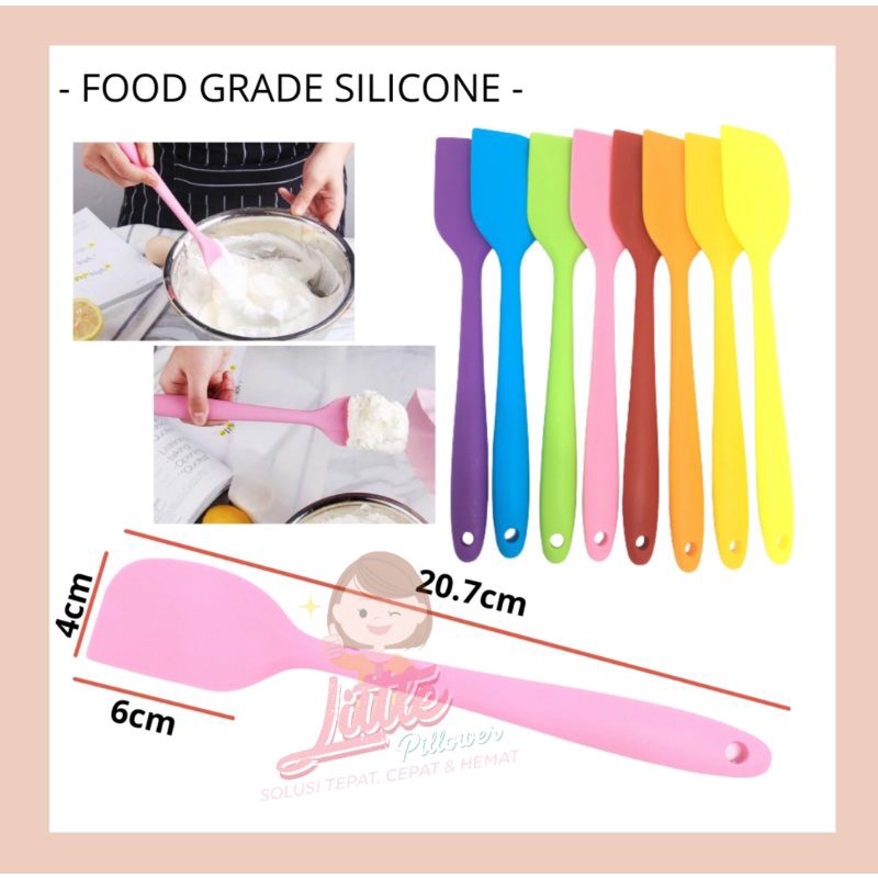 Spatula Silikon Food Grade Alat Masak Tahan Panas Anti Lengket Import