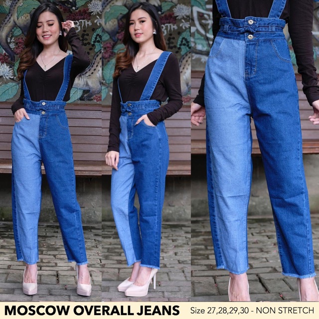 [REAL PIC] MOSCOW OVERALL JEANS - jeans terusan premium wanita