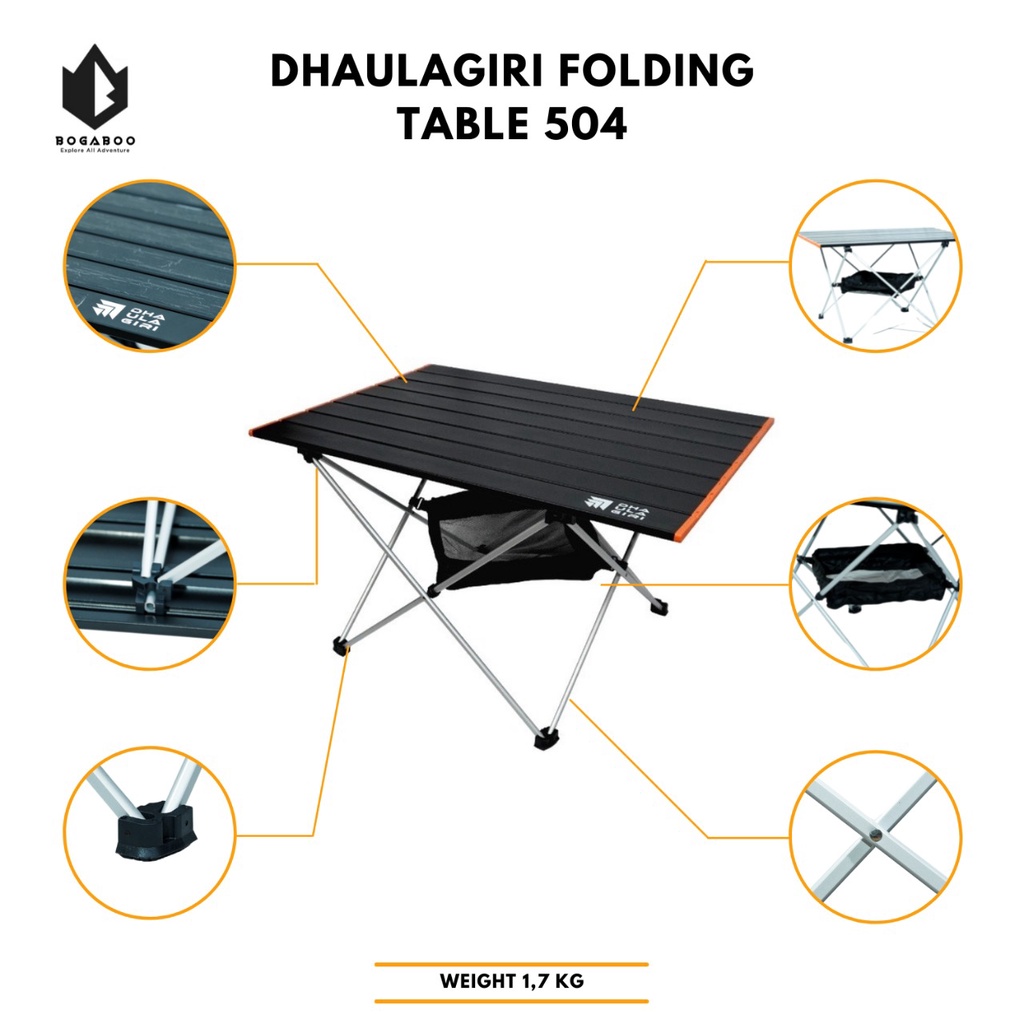 Meja Lipat Dhaulagiri - Folding Table 504- Meja Portable Piknik Camping Keluarga