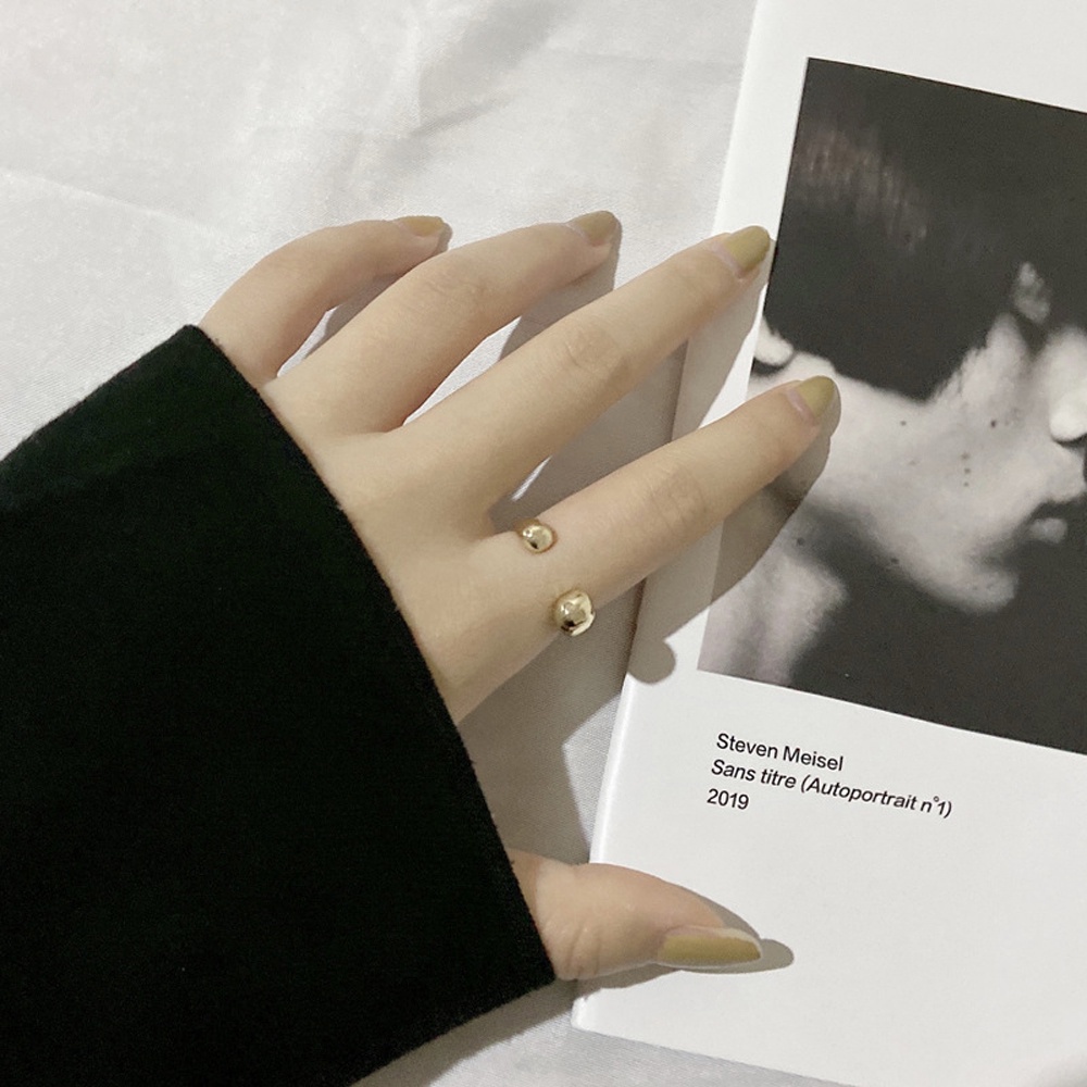 Mxbeauty Cincin Model Terbuka Bahan Metal Desain Geometri Warna Warni Gaya Punk / Minimalis Adjustable Untuk Wanita