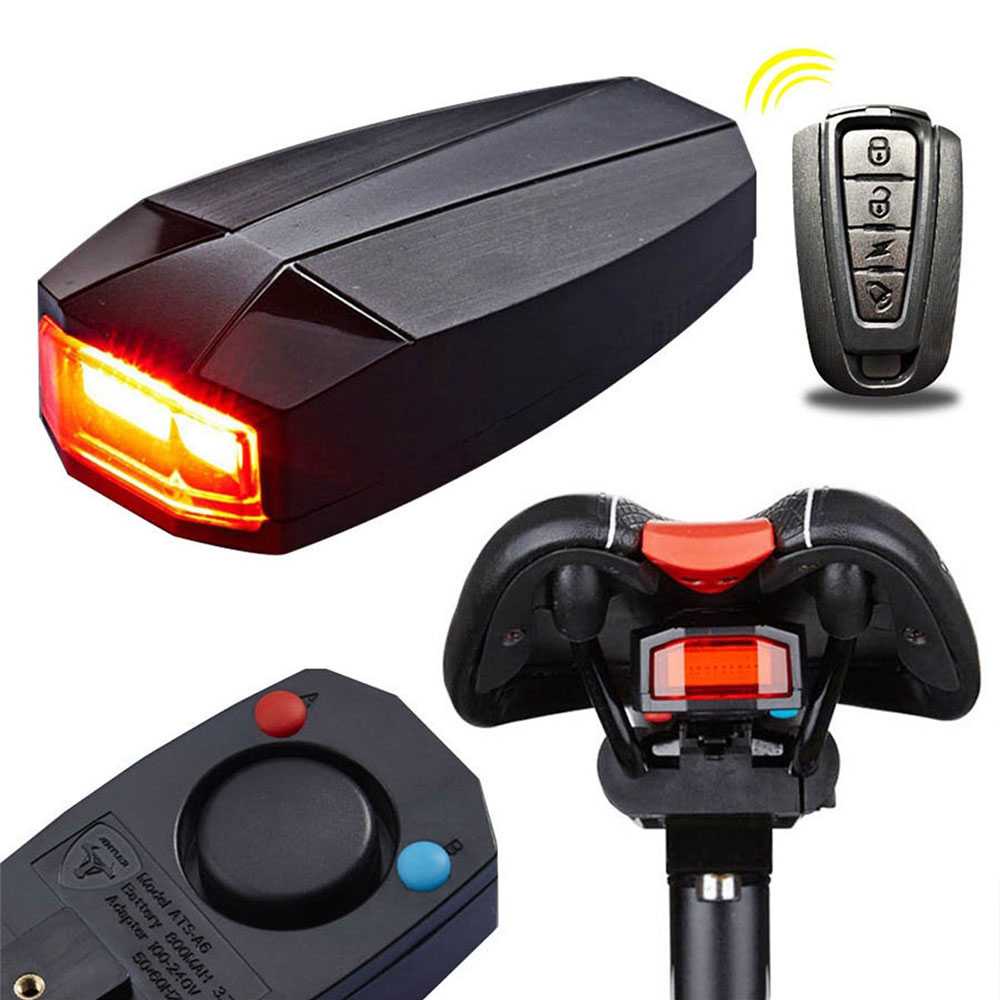 ANTUSI Alarm Anti Maling Remote Control Lampu Belakang Sepeda - A6