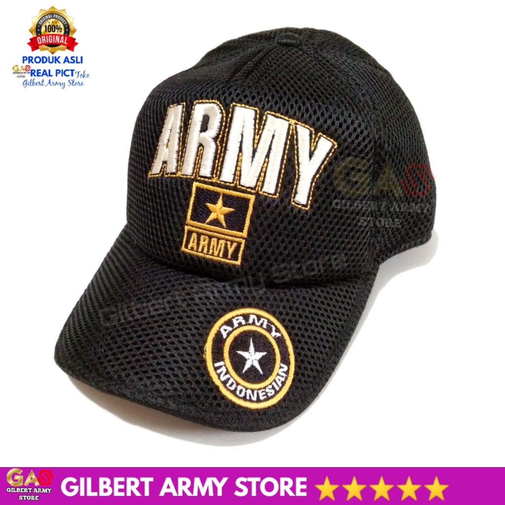 GILBERT ARMY STORE- Topi Pria Army- Topi Jaring Tentara- Topi HIjau Army- Topi Tni Indonesian Army