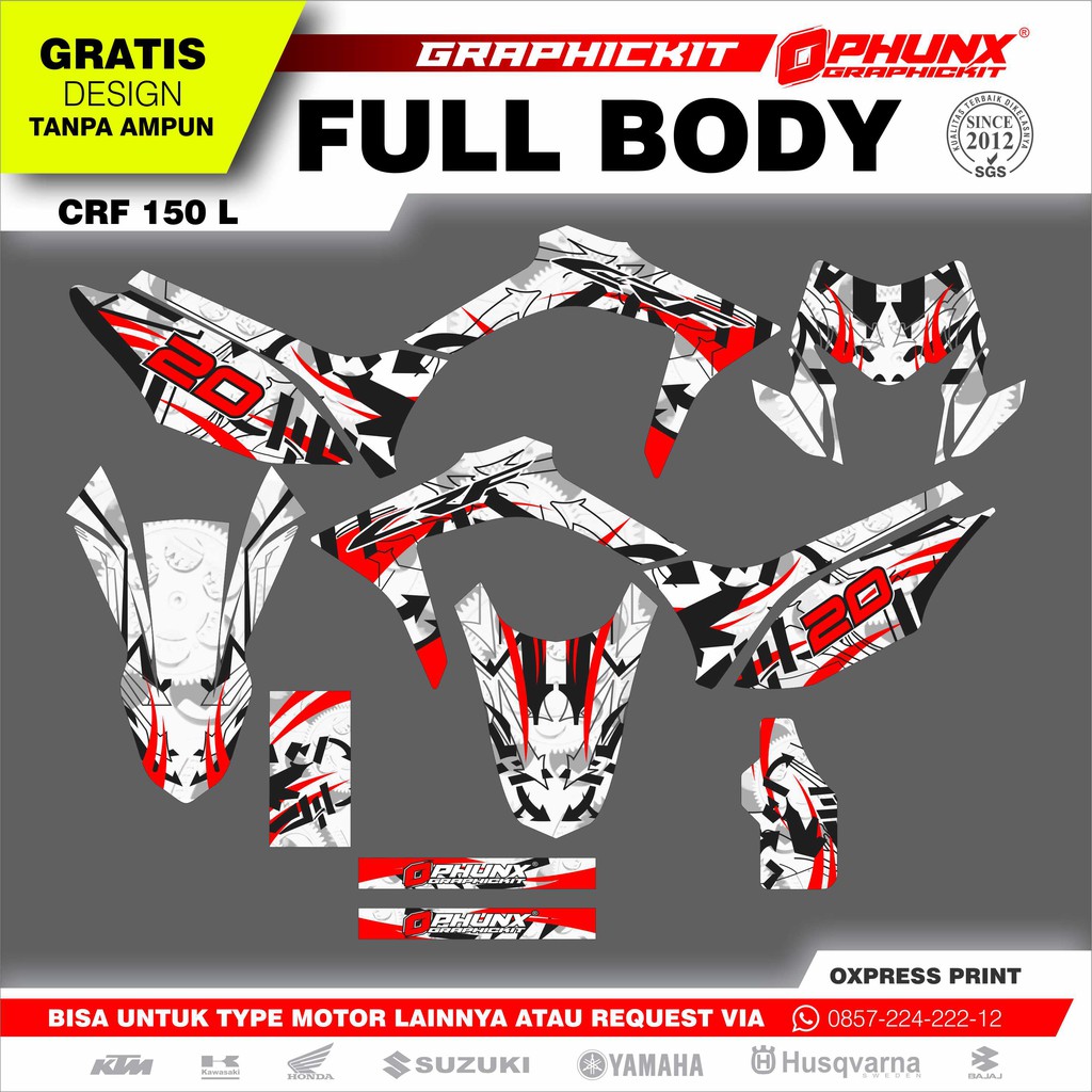 Stiker Decal Honda CRF 150 L Custom Abstrak Full Body Sticker Custom