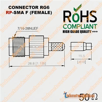 KONEKTOR CONNECTOR RG6 RP-SMA F (FEMALE)