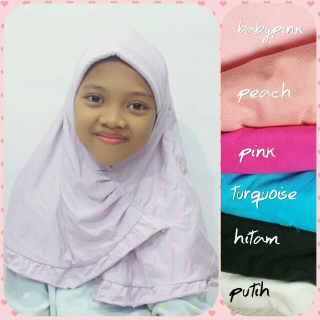 Jilbab Kerut / Hijab Instan anak Bahan  Rayon Spandek