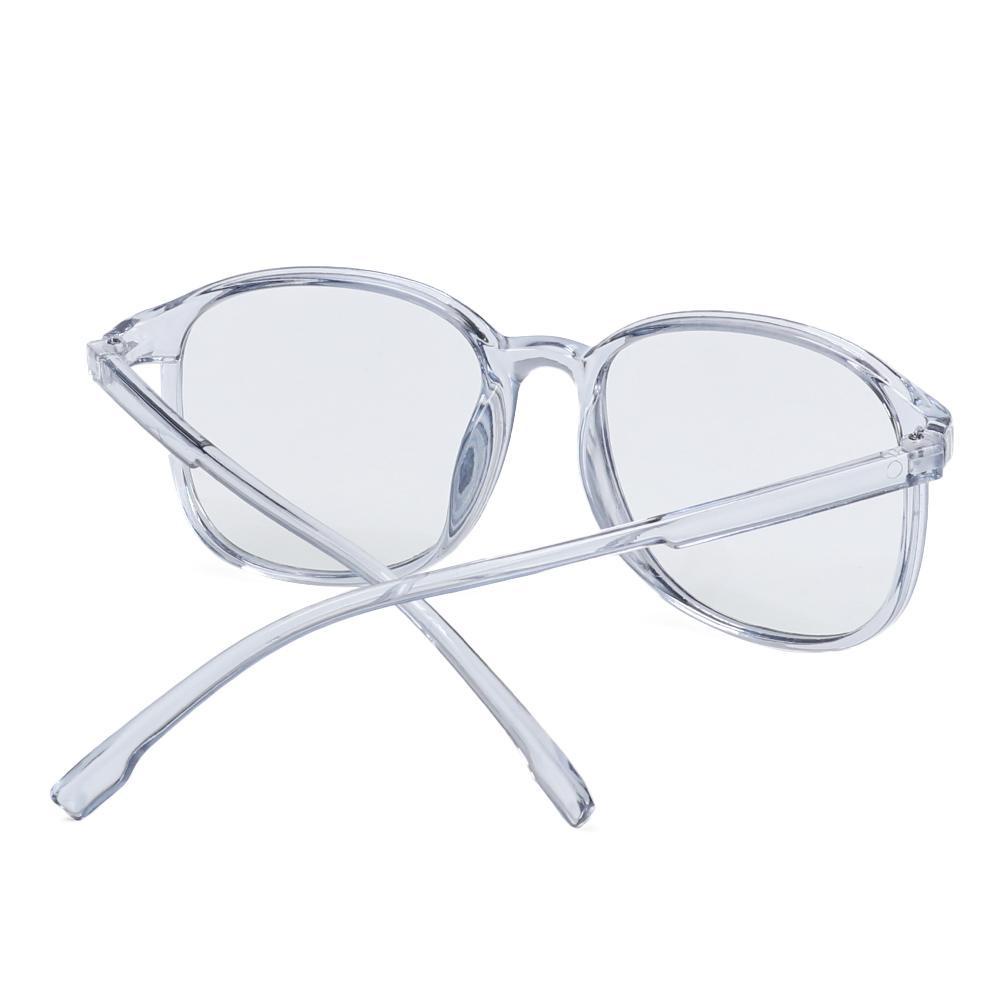 Lily Kacamata Bulat Bening Unisex Hadiah Blue Rays Ultra Light Resin Eyeglasses