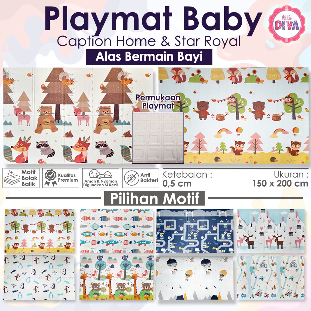 Karpet Lipat Bayi PLAYMAT BABY PREMIUM 150x200 cm Anak play mat matras empuk motif bolak balik 150 2