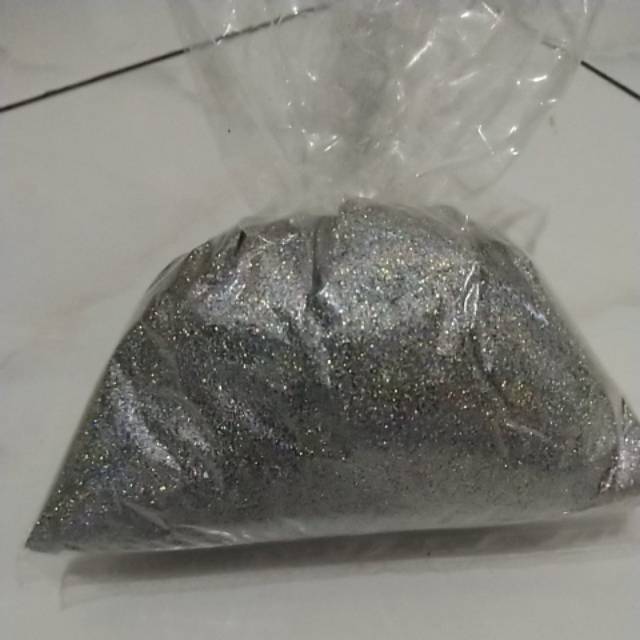 SERBUK GLITTER SILVER HOLOGRAM / SILVER RAINBOW 250 GR