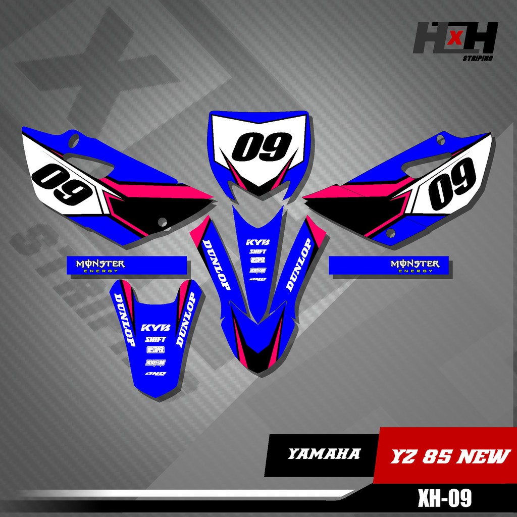 Sticker Striping Stiker Decal Variasi YZ 85 Motif Racing XH-09