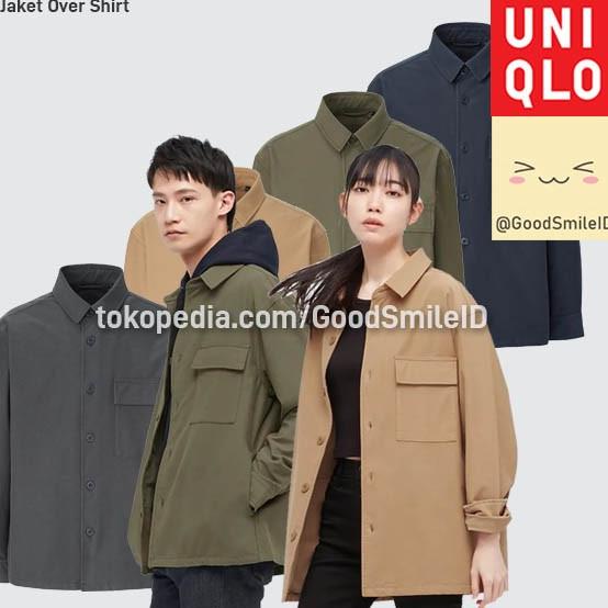 Uniqlo Men Jaket Over Shirt Outerwear Kemeja Pria Wanita Jastip Mawarangguna