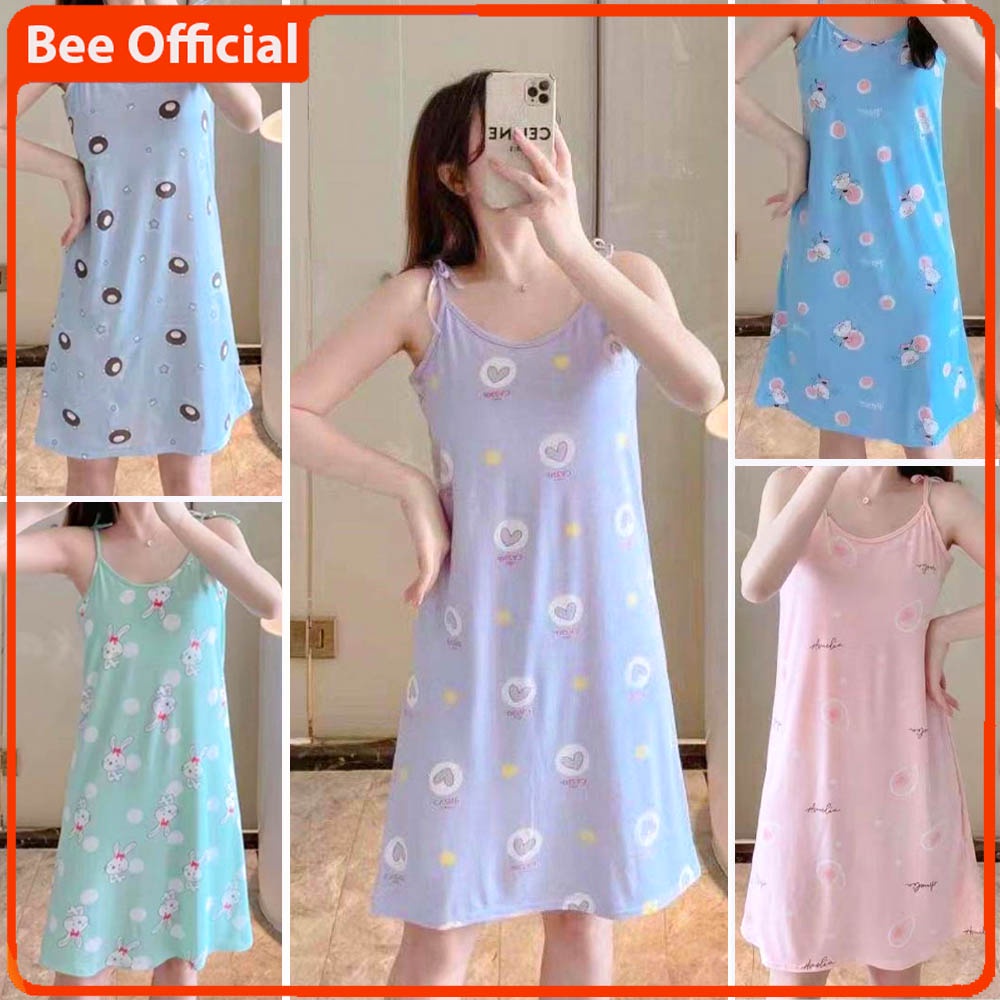 BEE - Daster Singlet / Daster Tank top Fashion Wanita import Sexy Tali Satu