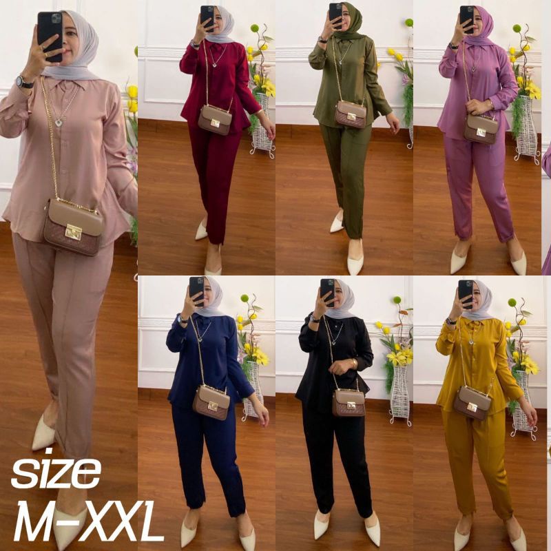 BELLA SET  -  SETCEL SHAKILA IMPORT SETELAN SHAKILA /BUMIL MUSLIM ONE SET