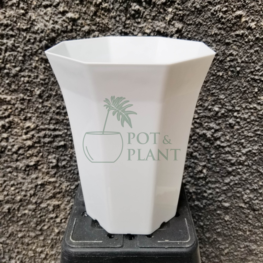 Pot Plastik NKT Pagoda 20 cm - PUTIH