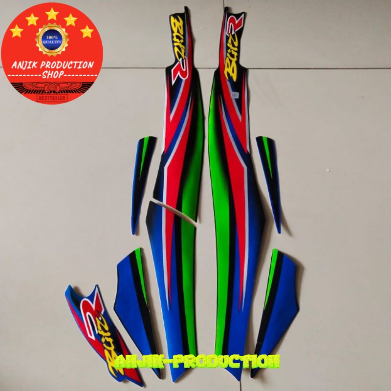 Striping Sticker Kawasaki Blitz R BlitzR biru  Lis body motor standar berkualitas terbaik termurah