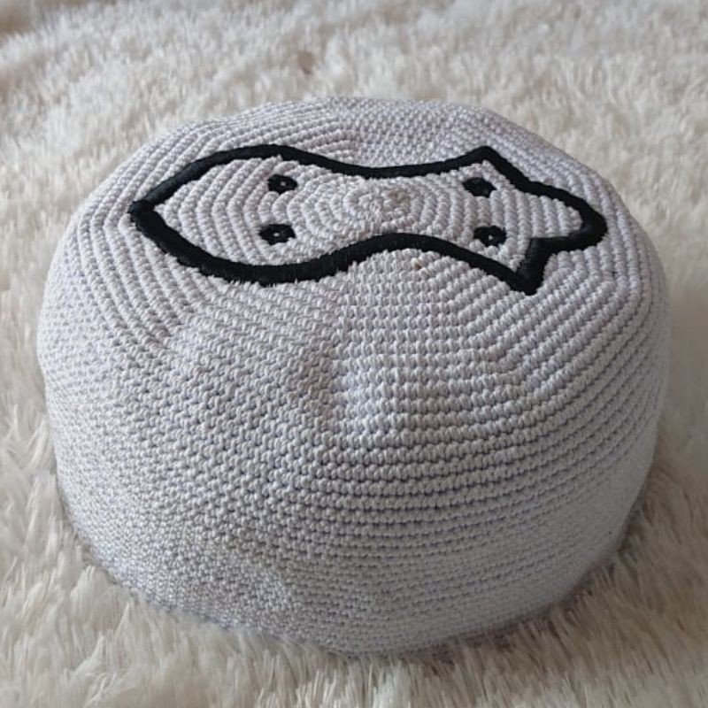 PECI PUTIH TEROMPAH NABI RAJUT HANDMADE