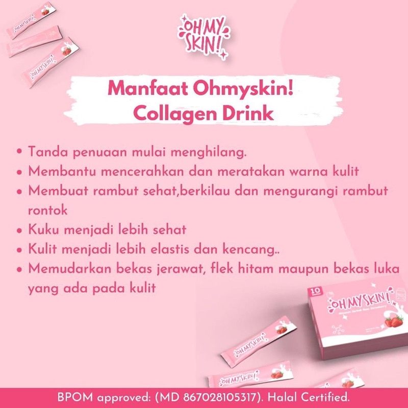 COLLAGEN DRINK OHMYSKIN MINUMAN SUPLEMEN KOLAGEN OHMYSKIN OH MY SKIN