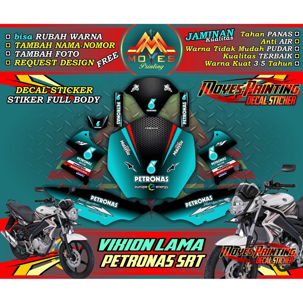 stiker vixion old decal vixion old full body - decal vixion old desain petronas srt